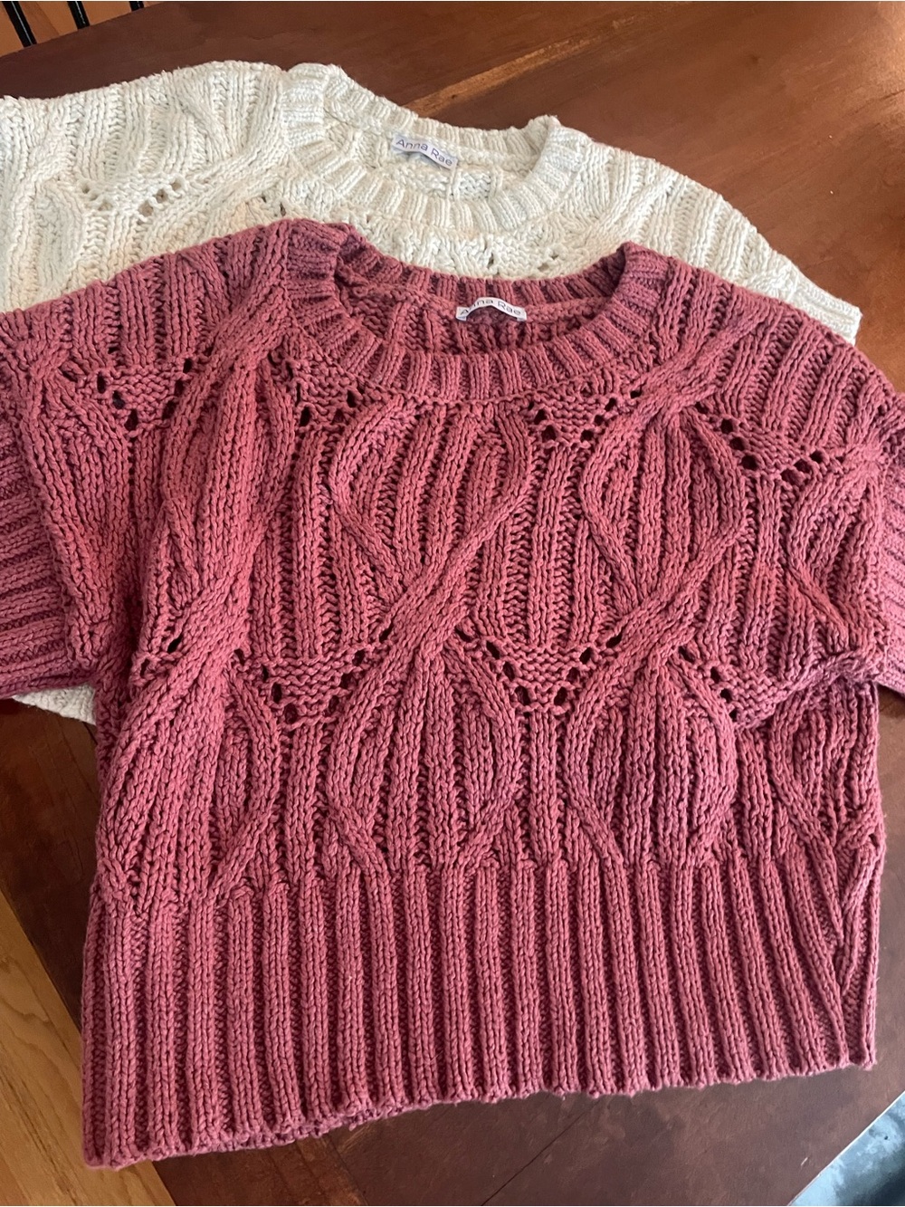 Anna Rae Cap-sleeve Chunky Sweaters Small